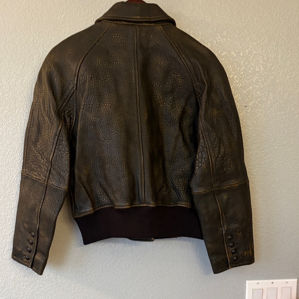 The Kooples Textured Black Sheep Leather Jacket - Picture 4 of 11